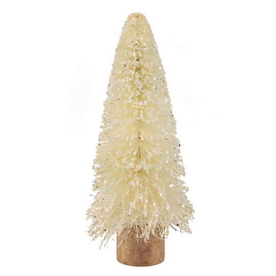 11.5" Unlit Glittered Sisal Artificial Christmas Tree By Northlight in Ivory | 11.5" x 5" x 5" | Michaels®